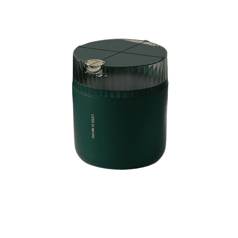 Light luxury green desktop garbage bin (standard with one roll of garbage bag) 14cm * 15cm (including button) * 16cm